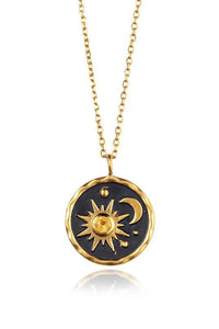 Vintage Sun Moon Exquisite Zircon Necklace