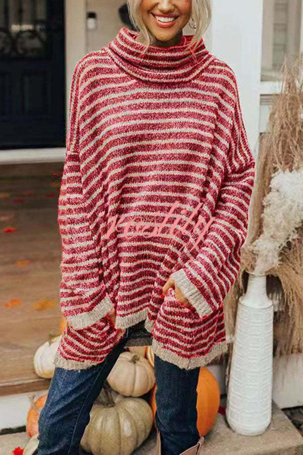 Perfect Timing Stripe Pocketed Tunic Sweater