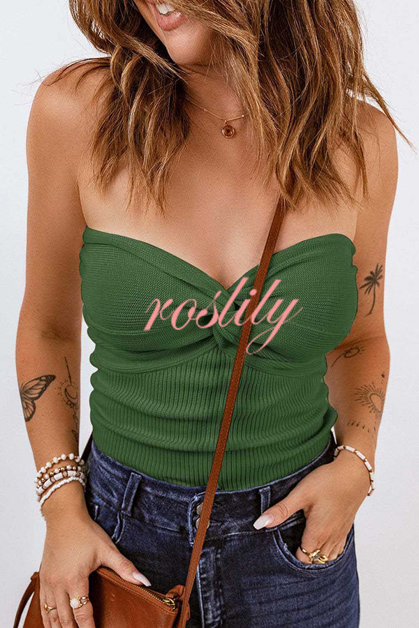 Sexy Tube Knit Ribbed Slim Backless Tank Top