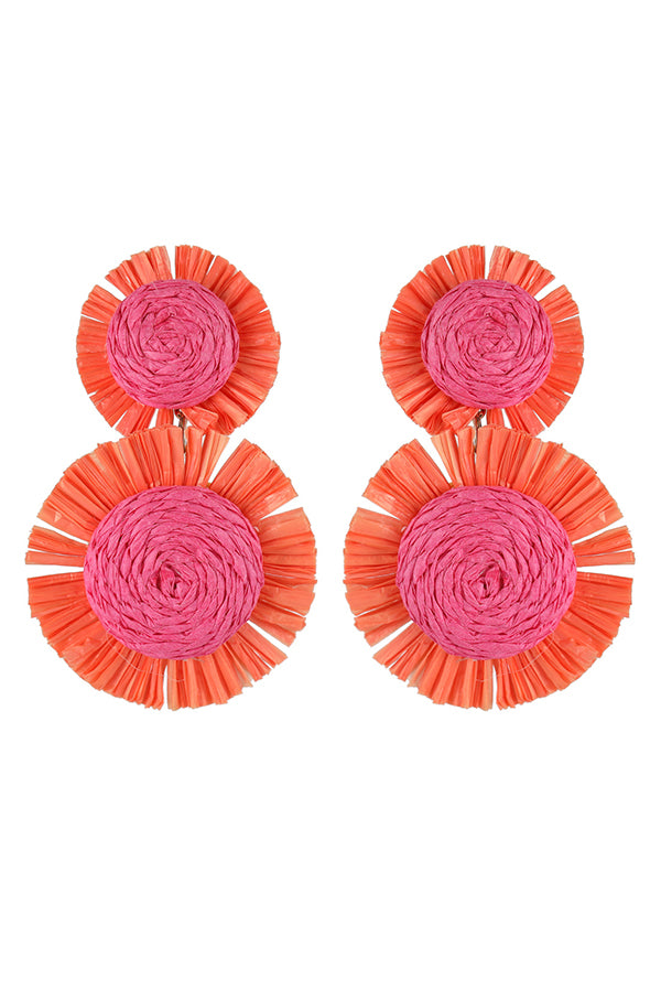 Resort Style Handwoven Floral Earrings