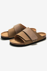 Frosted Leather Beach Slip-on Sandals