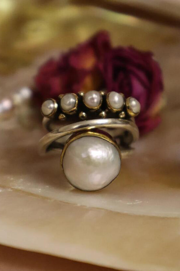 Vintage Pearl Open Ring