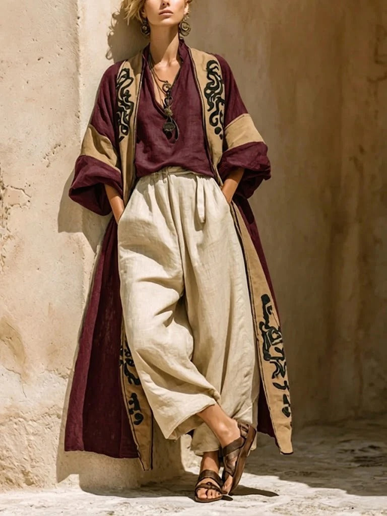 Bohemian 3-Piece Cotton-Linen Set