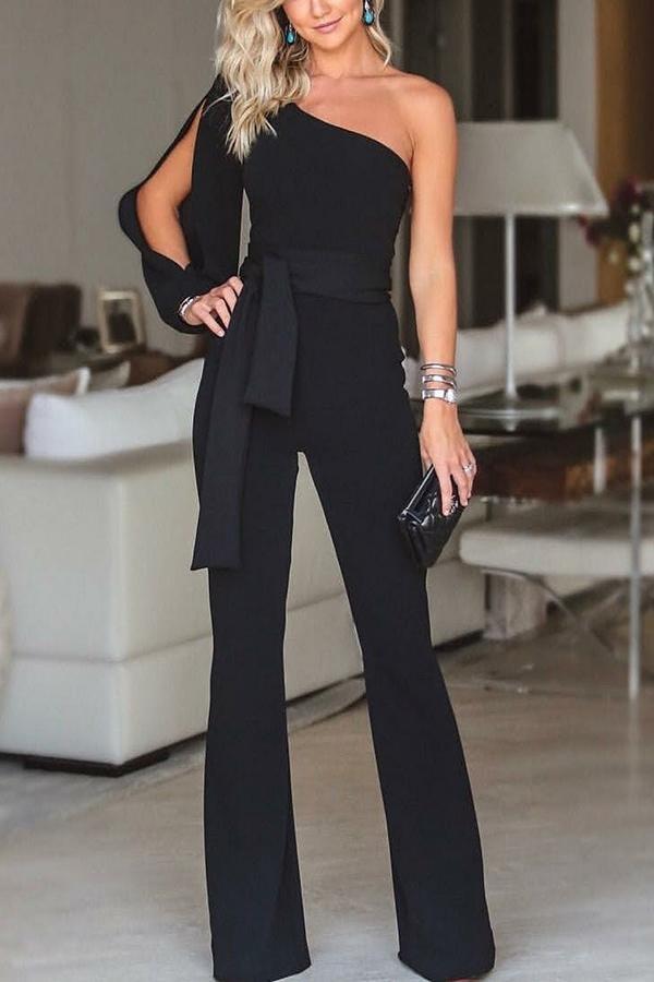 One-shoulder Party Fashionable Jumpsuit