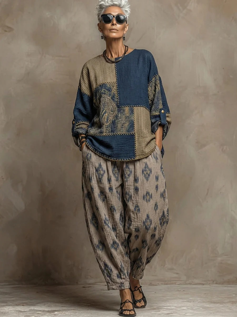 Paisley Print Cotton Linen Set