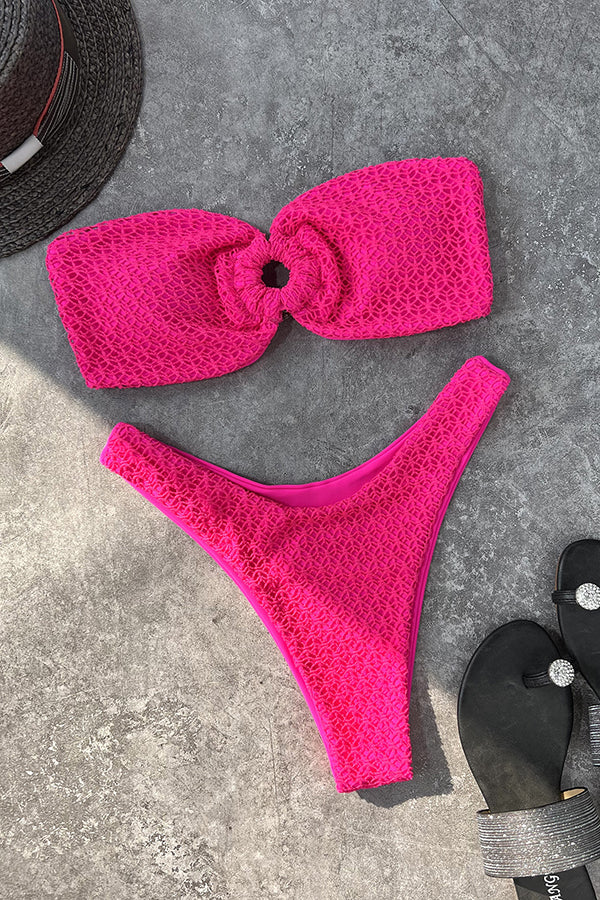 Interesting Ring Cutout Bandeau Bikini