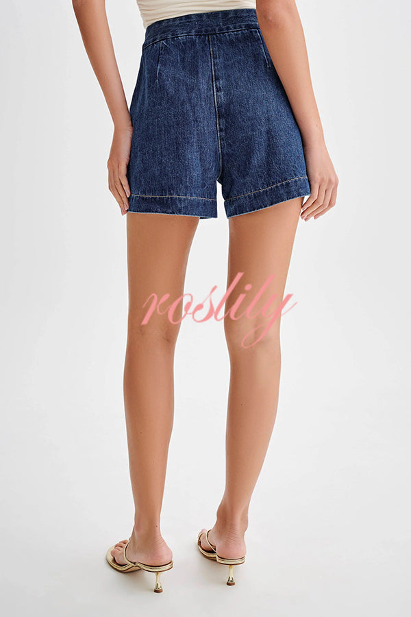 Abel Denim High Waist Relaxed Fit Shorts