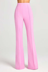 Women Power High Rise Side Zipper Flare Slim Fit Pants