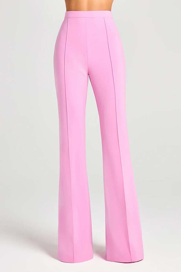 Women Power High Rise Side Zipper Flare Slim Fit Pants