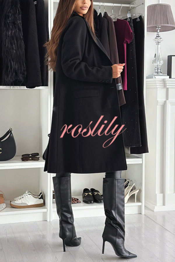 Fashionable Casual Lapel Long Sleeve Single Breasted Loose Coat